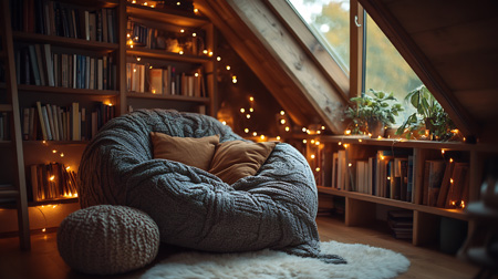 Décoration cosy chambre sous combles