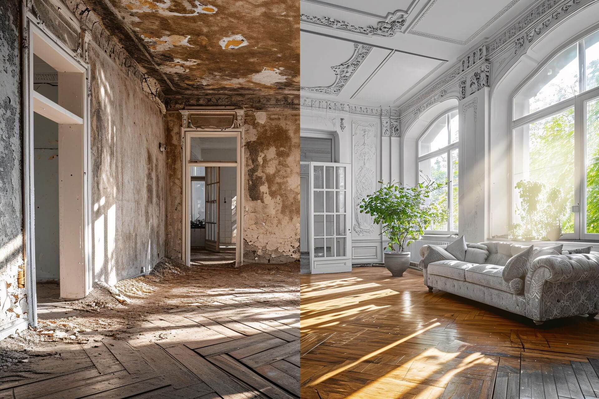 Rénovation maison ancienne - avant après