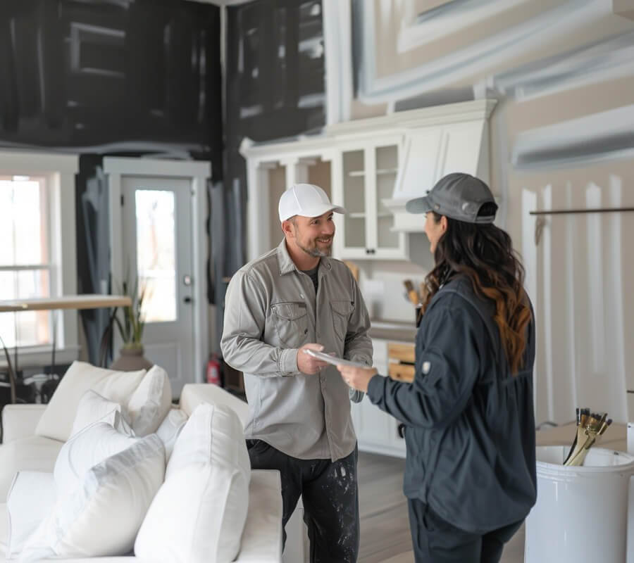 Architecte d'intérieur qui pilote les travaux de home staging