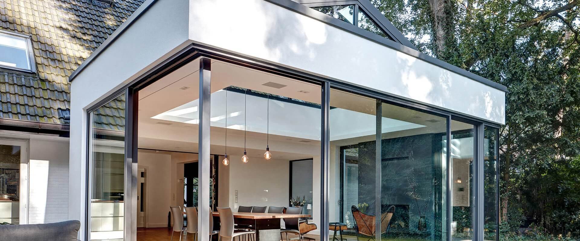 Extension maison cubique toit plat