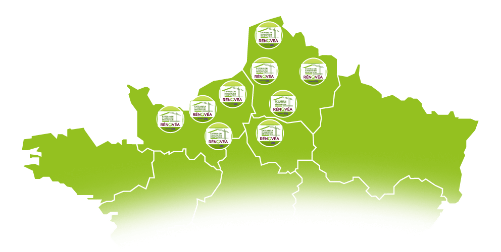 Carte implantation Rénovéa rénovation et extension de maison