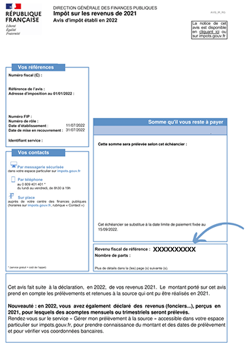 Où se situe le revenu fiscal de référence